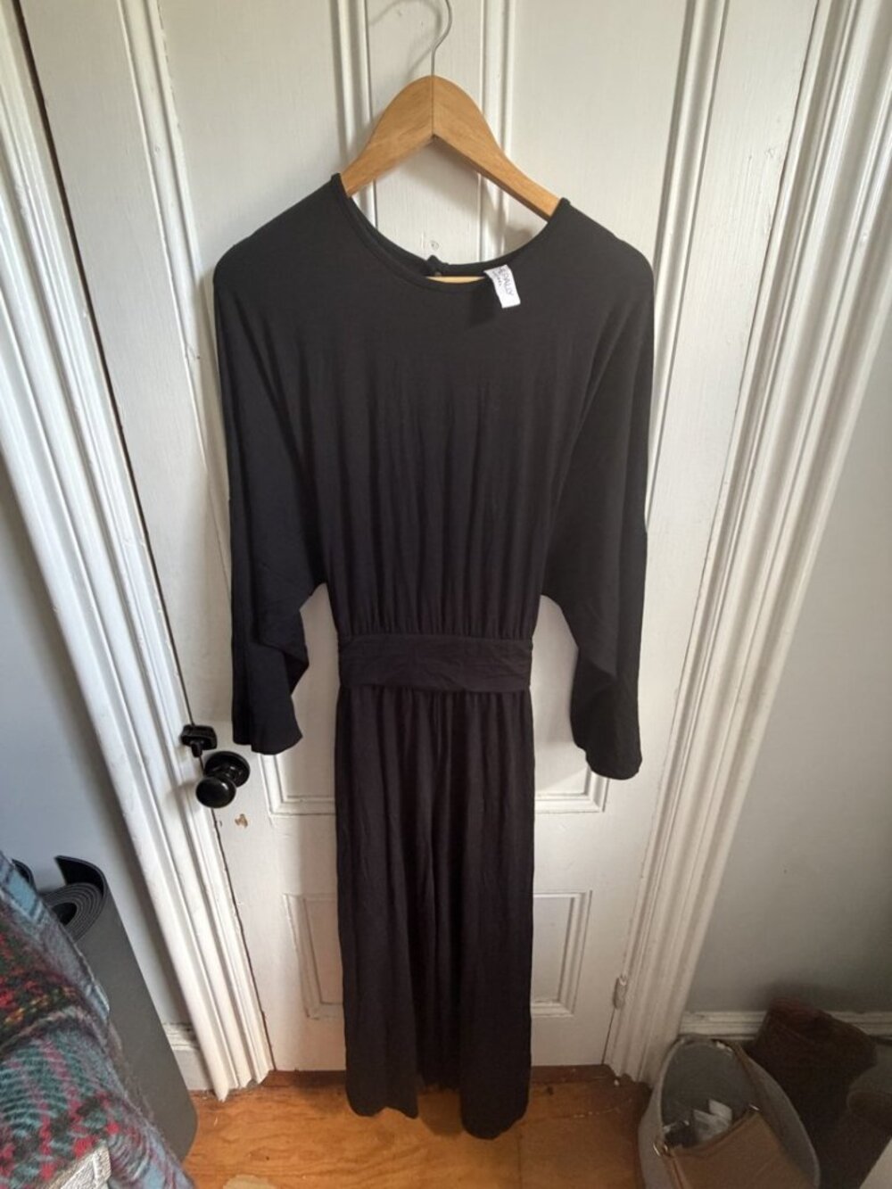 Rachel Pally White Label Black Long Sleeve Jumpsuit Modal 1X